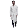 thumbnail image 1 of Atasi Printed Kurta Pajama For Men Asymmetric Style Casual Summer Clothing, 1 of 2