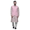 thumbnail image 1 of Atasi Printed Kurta Pajama Jacket Set Mandarin Collar Traditional Ethnic Shirt, 1 of 1