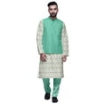 thumbnail image 1 of Atasi Printed Kurta With Solid Pajama & Nehru Jacket Set For Mens Party Wear, 1 of 3