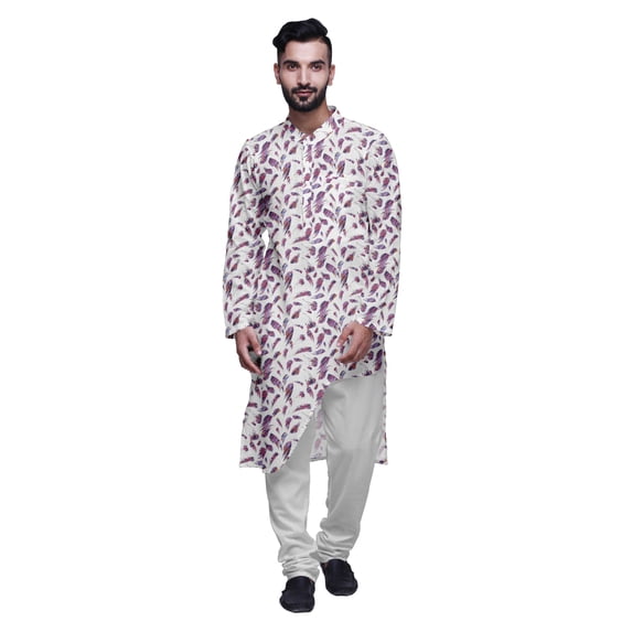 Atasi Printed Long Asymmetric Kurta Pajama Set For Men Party Wear Clothing