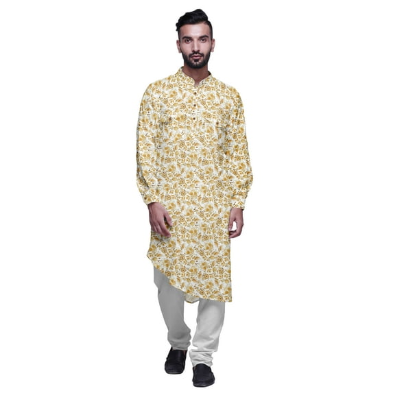 Atasi Printed Mandarin Collar Casual Kurta Ethnic Shirt Long Asymmertic Kurta