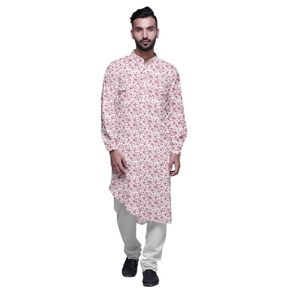 Atasi Printed Mandarin Collar Casual Kurta Ethnic Shirt Long Asymmertic Kurta