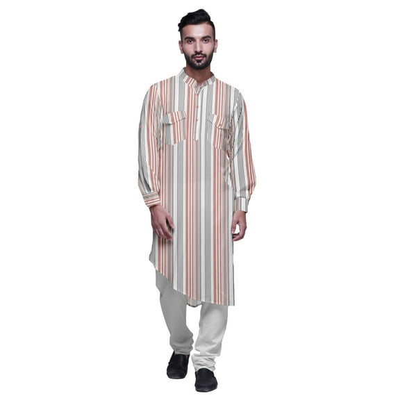 Atasi Printed Mandarin Collar Casual Kurta Ethnic Shirt Long Asymmertic Kurta