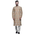 thumbnail image 1 of Atasi Printed Mens Kurta & White Churidar Pyjama Set Mandarin Neck Ethnic Wear, 1 of 1