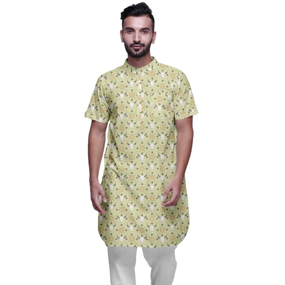 Atasi Printed Summer Kurta For Men Party Wear Casual Kurtas Ethnic Clothing