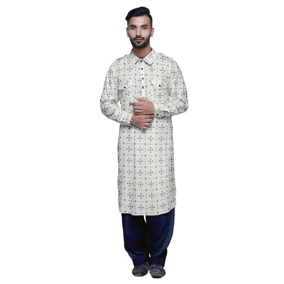 Atasi Punjabi Kurta Pajama For Men Casual Printed Mens Kurta Pajama Set