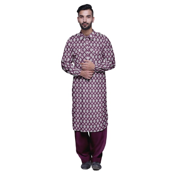 Atasi Punjabi Kurta Pajama For Men Casual Printed Mens Kurta Pajama Set