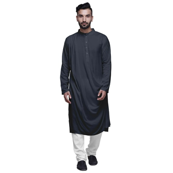 Atasi Rayon Slub Full Sleeve Kurtas Solid Chinese Collar men Kurta