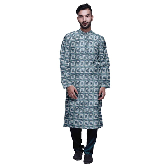 Atasi Satin Slub Ethnic Kurta With Churidar For Mens Printed Party Wear