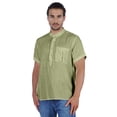 thumbnail image 1 of Atasi Short Kurta Mandarin Collar Tee Solid Short Sleeve Henley Shirt With Pocket, 1 of 7