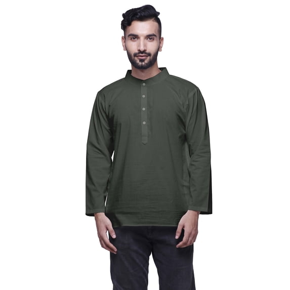 Atasi Solid Button Down Traditional Kurta For Men Short Kurta For Boys