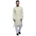thumbnail image 1 of Atasi Solid Designer LongÂ&nbsp;KurtaÂ&nbsp;Shirt Asymmetric Cut Full SleeveÂ&nbsp;KurtaÂ&nbsp;For Men-Large, 1 of 1
