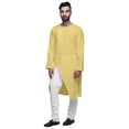 thumbnail image 1 of Atasi Solid Indian Fashion For Men Cotton Slub Button Down Kurta For Men, 1 of 6