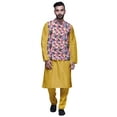thumbnail image 1 of Atasi Solid Kurta Pajama & Printed Nehru Jacket Set For Mens Party Wear, 1 of 3