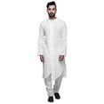 thumbnail image 1 of Atasi Solid Long Kurta For Men Mandarin Collar Casual Party Dress Shirt, 1 of 5
