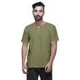 thumbnail image 1 of Atasi Tailored Fit Short Kurta Cotton Poplin Solid Keyhole Neck Casual Shirt, 1 of 6