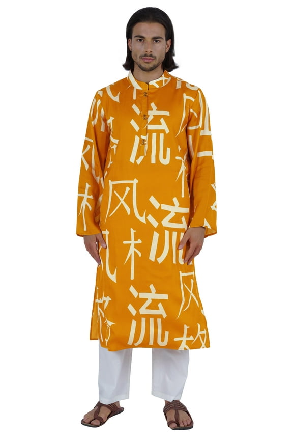 Traditional Party Wear Long Sleeve Kurta Mandarin Collar Neck Casual Wear