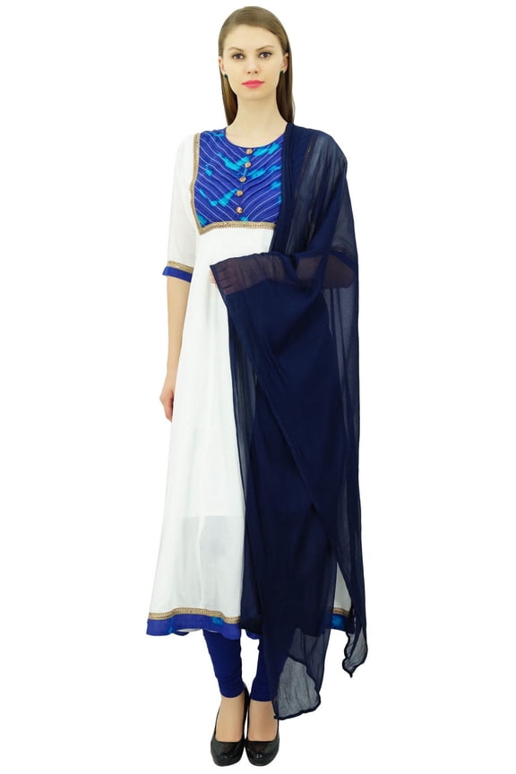 White Designer Party Wear Anarkali Suit With Churidar Salwar Ethnic Wear-24