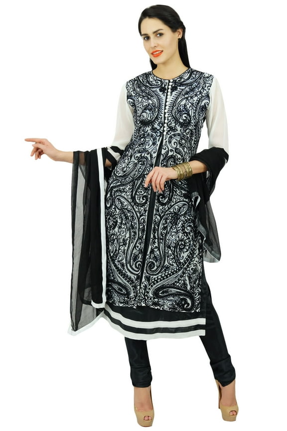 Women Anarkali Salwaar Suit With Dupatta Custom Clothing - Sizes Available