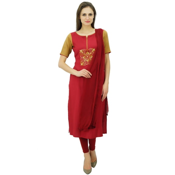Atasi Women'S Rayon Straight Churidar Suit With Dupatta Sizes Available
