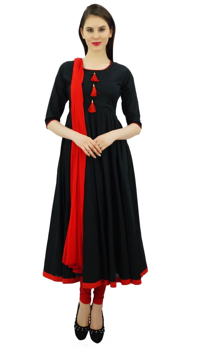 Elegant Black Rayon Anarkali Kurti with Pant and Malmal Dupatta – Sukriti  Store