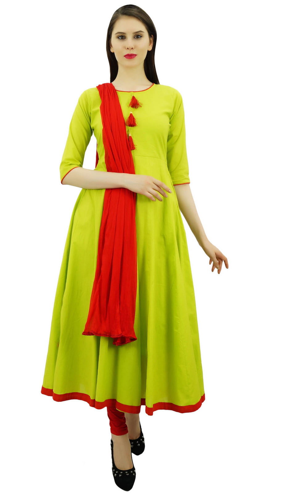 Ethnic Yard Womens Desighner Georget Green Salwar Suit