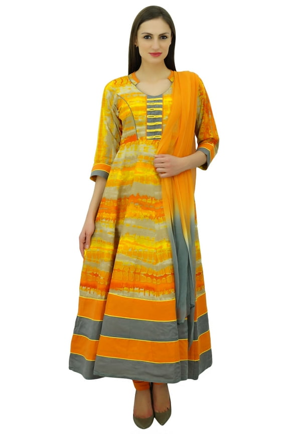 Women's Designer Cotton Anarkali Salwar Kameez Indian Suit With Dupatta Ethnic Custom Part Wear Dress
