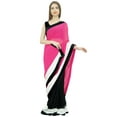 thumbnail image 1 of Atasi Women's Solid Pink Designer Georgette Saree With Unstitched Blouse Piece, 1 of 7