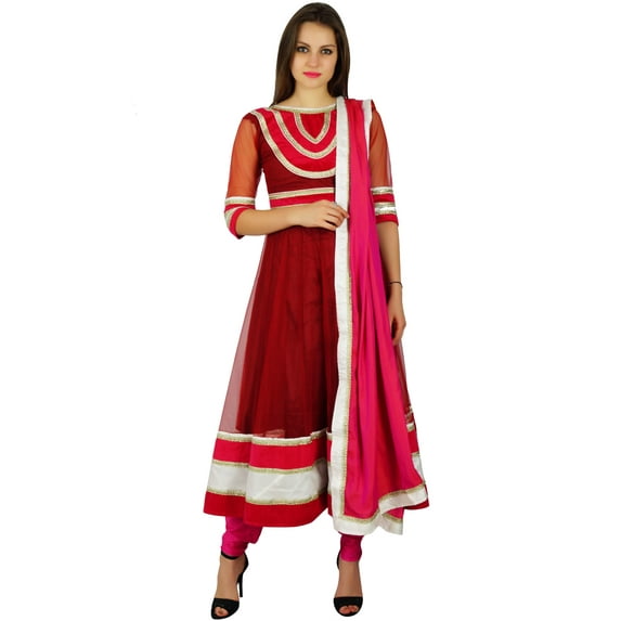 Atasi Womens Anarkali Salwaar Suit Set with Dupatta Readymade Party Custom Dress