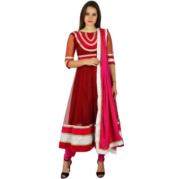 Atasi Womens Anarkali Salwaar Suit Set with Dupatta Readymade Party Custom Dress
