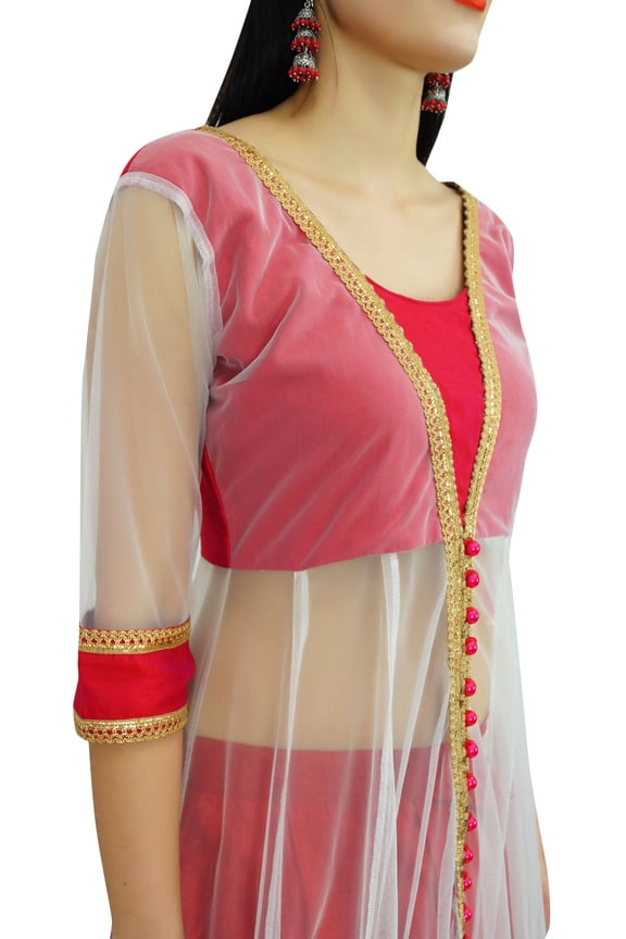 Womens Classy Floor Length Flaired Anarkali Salwaar Suit with Dupatta