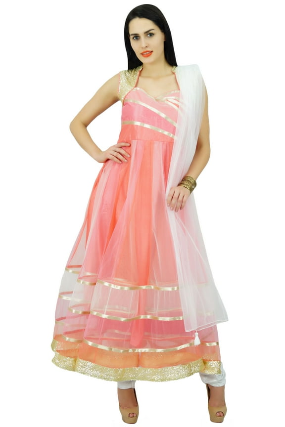 Womens Partywear Long Anarkali Suit With Dupatta Designer Suit