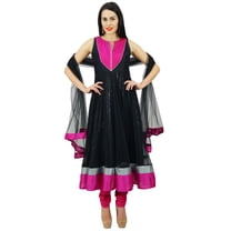 Atasi Womens Readymade Black Anarkali Suit With Dupatta Salwaar Kameez