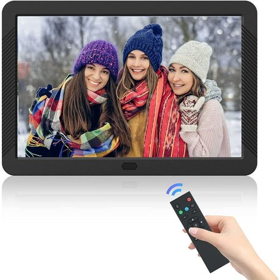 Atatat 8 Inch Digital Photo Frame with High Resolution 1920x1080 16:9 IPS Screen/1080P 720P Video Player/Stereo/MP3/Auto-Rotate/Calendar/Time/Remote Control