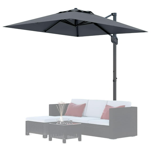 Ataucjin 10' x 10' Extra Large Square Cantilever Umbrella - UV Protection, Adjustable Tilt, Sturdy Base, Easy Assembly, and Weather-Resistant Fabric