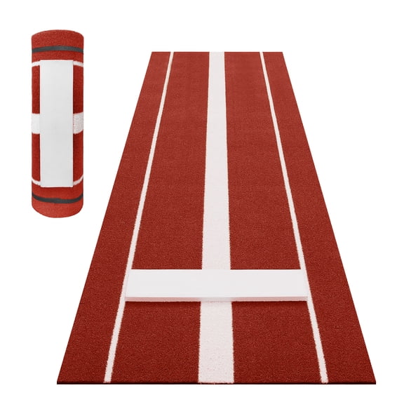 Ataucjin 10' x 3' Softball Pitching Mat with Heavy Duty Non-Slip Rubber Base, Professional Softball Pitching Mound for Indoor & Outdoor Practice, Denser Anti-Fade Turf Pitching Lane Training Aid