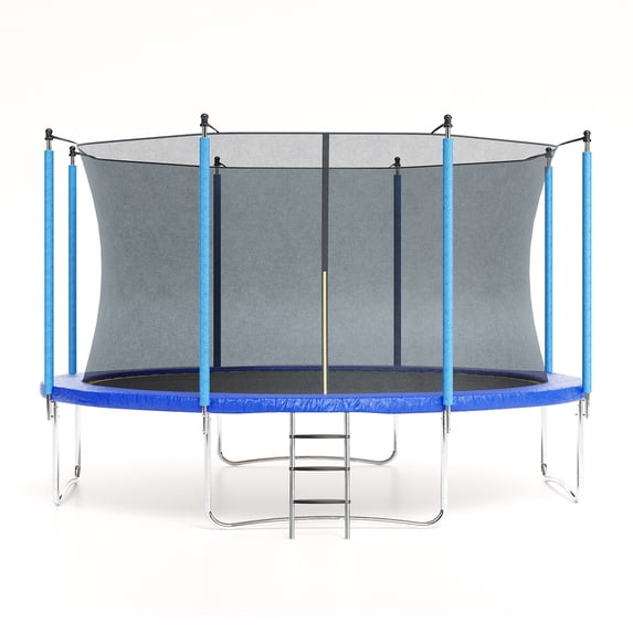 Ataucjin 10FT Round Trampoline With Safety Enclosure Ladder Recreational Trampolines Outdoor Trampoline For Kids & Adults