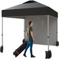thumbnail image 1 of Ataucjin 10x10 Ft Pop Up Canopy Tent, Portable Commercial Canopy with Vented Top Roller Bag,1 Removable Sidewall, 4 Sandbags, 4 Ropes and 8 Tent Stakes, Easy Outdoor Sun Shade for Events, Parties, 1 of 7