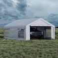 thumbnail image 1 of Ataucjin 10x20 ft Portable Garage, Car Port with 200 g PE Tarp Canopy, with 2 Roll-Up Doors and 4 Windows, for Temporary Paint Booth, Boats&Pickups Shed, and Event Shelter, 1 of 6