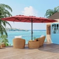 thumbnail image 1 of Ataucjin 15ft Patio Umbrella with Base Included,Outdoor Double-Sided Rectangle Market Umbrella,Rectangle Oversized Double Sided Pool Umbrellas, Double-Topped Patio Umbrella for Poolside Lawn Backyard, 1 of 8
