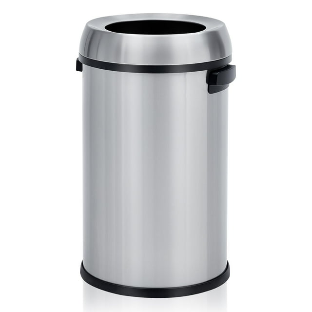 Ataucjin 17 Gallon Open Top/Flip-top Commercial Round Trash Bin, 65L ...