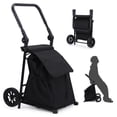 thumbnail image 1 of Ataucjin 2 in 1 Foldable Shopping Cart, Grocery Cart with Seat, 2 Wheels Grocery Cart with 123 L Large Capacity Waterproof Bag, Portable Trolley Dolly Utility Cart,132 LBS Load Capacity, 1 of 7