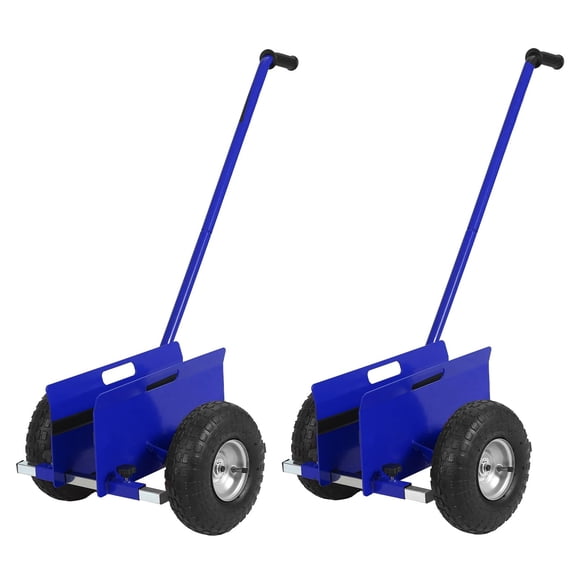 Ataucjin 2 Pack Panel Dolly with Extended Handle, 660 LBS Capacity, Heavy Duty Drywall Cart with 10" Rubber Wheels, Panel Cart for Sheetrock Plywood & Doors Transport