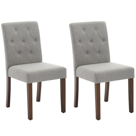 Ataucjin 2 Pcs Parsons Button Tufted Dining Chairs,Upholstered Fabric Kitchen Chairs with Wood Legs & Padded Seats,Living Room Kitchen Furniture