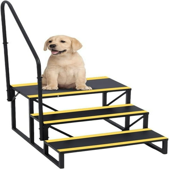 Ataucjin 2-Step RV Steps with Handrail & Wide Non Slip Pedals, 400 Lb Capacity, Heavy Duty Steel Spa Hot Tub Stairs, Moblie Home Stairs for Trailers, Campers, Pools