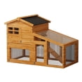 thumbnail image 1 of Ataucjin 2-Tier Wooden Rabbit Hutch Cage,Indoor Outdoor Pet House with Anti-Chew Metal Ramp, Removable Leak-Proof Tray, Ventilated Wire Netting, Spacious Catwalk for Small Animals, 1 of 7