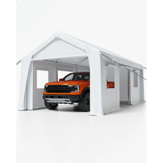 Ataucjin 20'x13'x10' Heavy Duty Carport,Portable Garage with 180G Side Walls,Front and Rear Doors,Car Shelter for Trucks,Boats,and SUVs