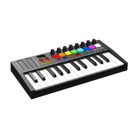 Ataucjin 25 Key MIDI Keyboard Controller with DAW Integration, USB MIDI Keyboard Controller with 8 Drum Pads, 8 Knobs & OLED Display, Compact, Perfect for Music Production
