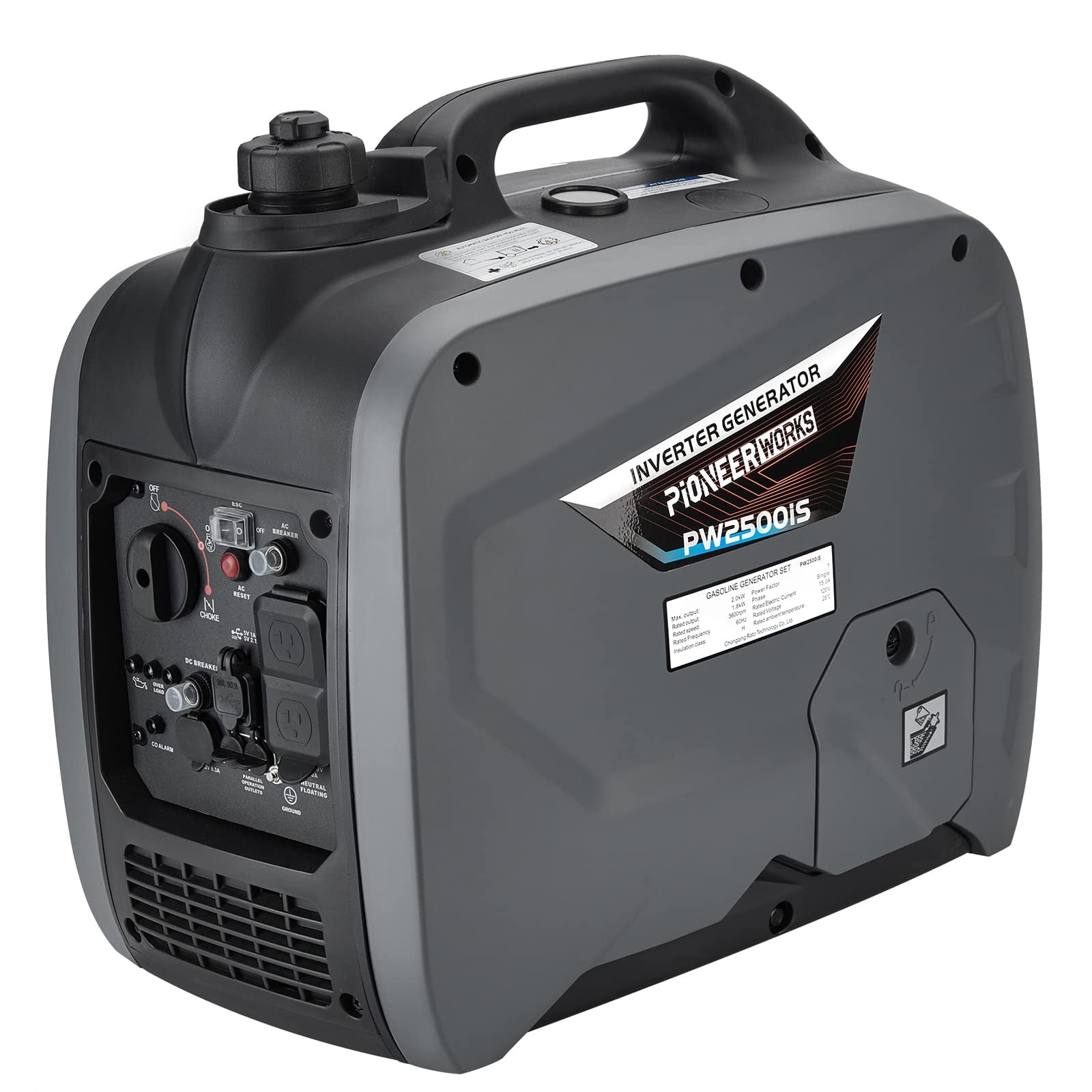 Ataucjin 2500 Watt Super Quiet Portable Gas Inverter Generator for Outdoor Activities with CO-Monitoring and High Fuel Efficiency