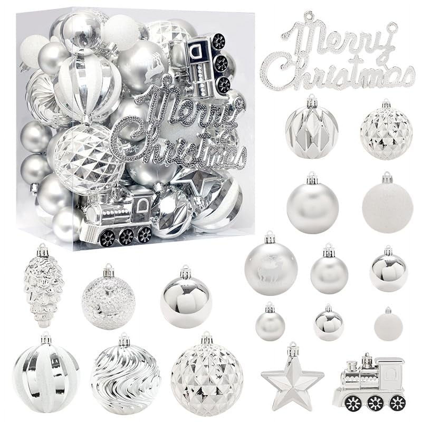 65PCS Gold Christmas Ornaments Set - Shatterproof Tree Decorations, Bulk Ball Ornaments In Various Shapes